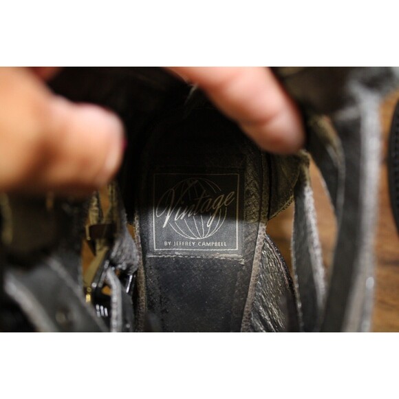 Vintage Everly-PL by Jeffrey Campbell Boots Western Black Metallic Size 6.5 - Picture 7 of 9